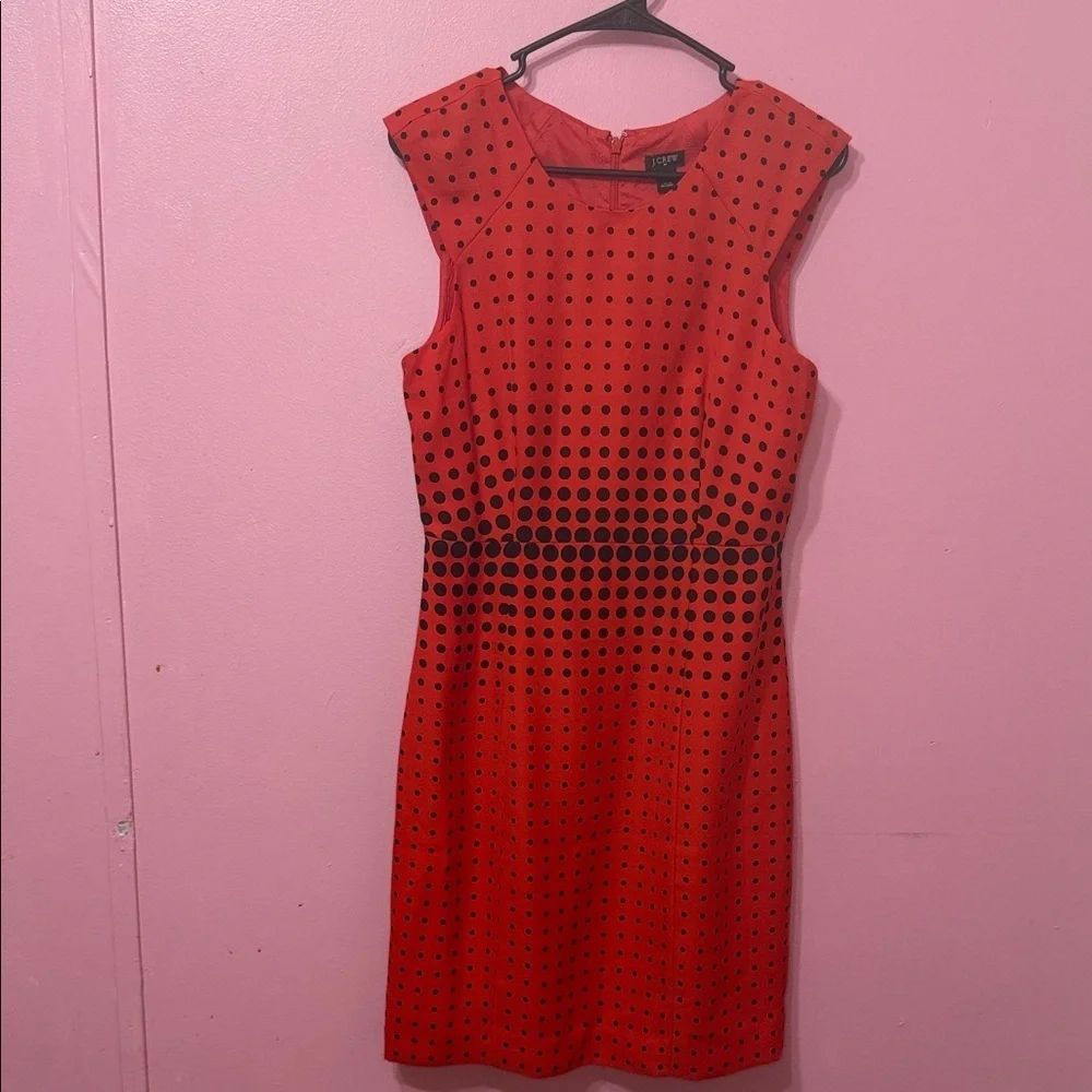 J. Crew Red and Black Polka Dot Mini Dress size 4